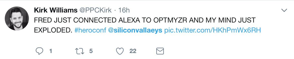 Tweet reaction to Alexa demo