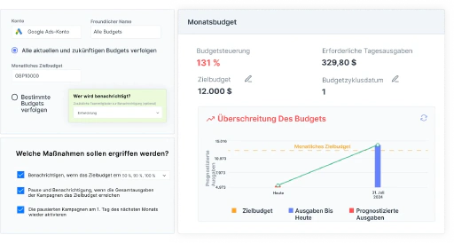 Überschreiten Sie nie wieder ein Werbebudget.
