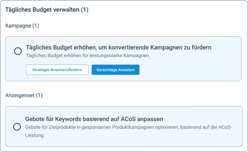 Erhöhen Sie Budget und Sichtbarkeit für Ihre besten Kampagnen.