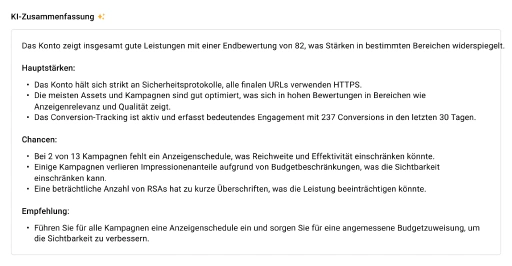 Erhalte schnelle Antworten aus deinem Audit-Bericht.