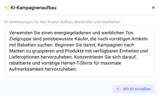 Lassen Sie die KI Ihren ersten Entwurf erstellen.