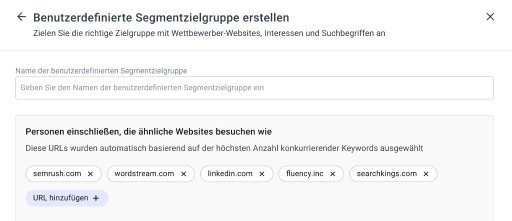 Erstellen Sie Zielgruppensegmente aus Besuchern der Websites Ihrer Wettbewerber