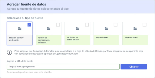Conecta cualquier fuente de datos que elijas.