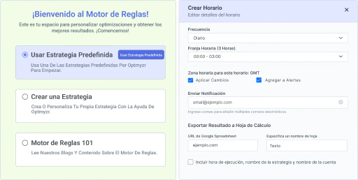 Construye y automatiza cualquier estrategia PPC que puedas escribir.
