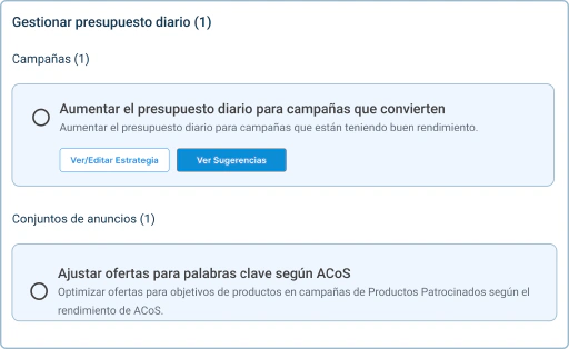 Aumenta el presupuesto y la visibilidad para tus mejores campañas.