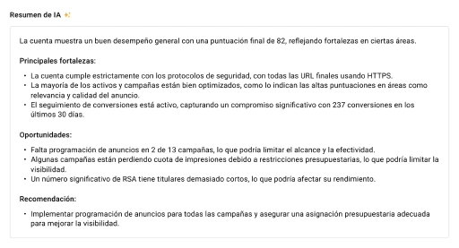 Obtén respuestas rápidas de tu informe de auditoría.