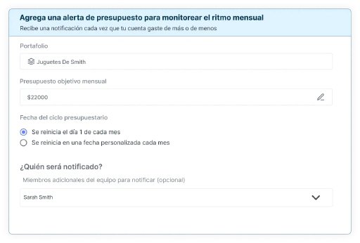 Recibe alertas proactivas para anomalías presupuestarias.