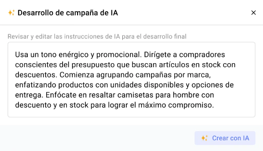 Deja que la IA cree tu primer borrador.