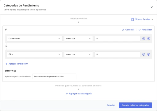 Etiqueta y segmenta productos a gran escala sin trabajo manual en el feed.