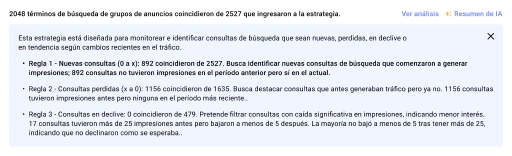 Entiende los resultados de las reglas más rápido con resúmenes de IA.