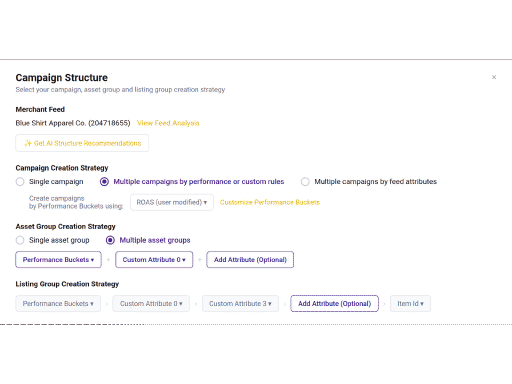 Launch and auto-sync structured PMax retail campaigns 10x faster