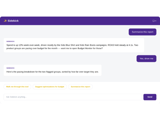 Ask Sidekick to find the next optimization