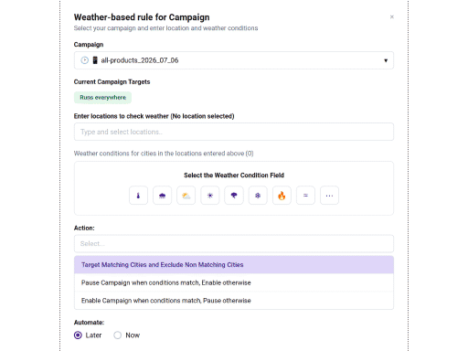Adjust PMax bids automatically based on weather conditions