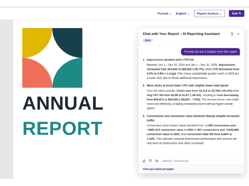 Get AI-supported answers from your report