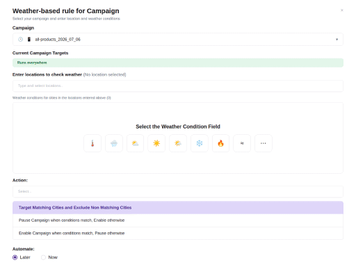 Let weather decide when your campaigns should run