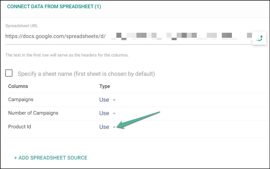 Image 4 - Connect data from spreadsheet