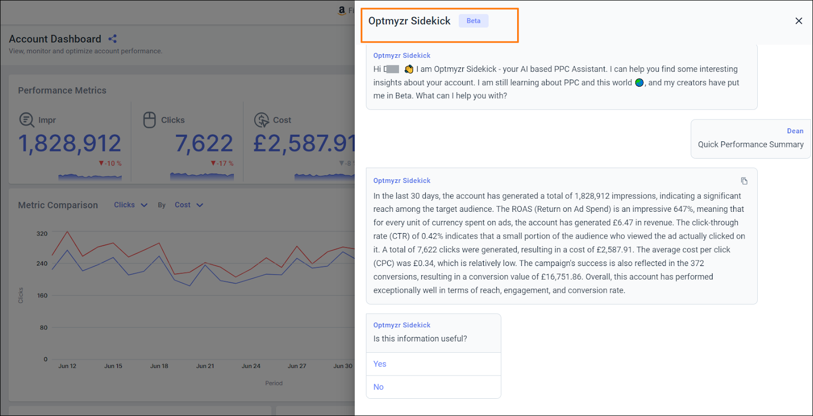 Optmyzr’s Sidekick: Your AI-based PPC assistant