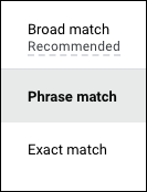 Adjust the match type