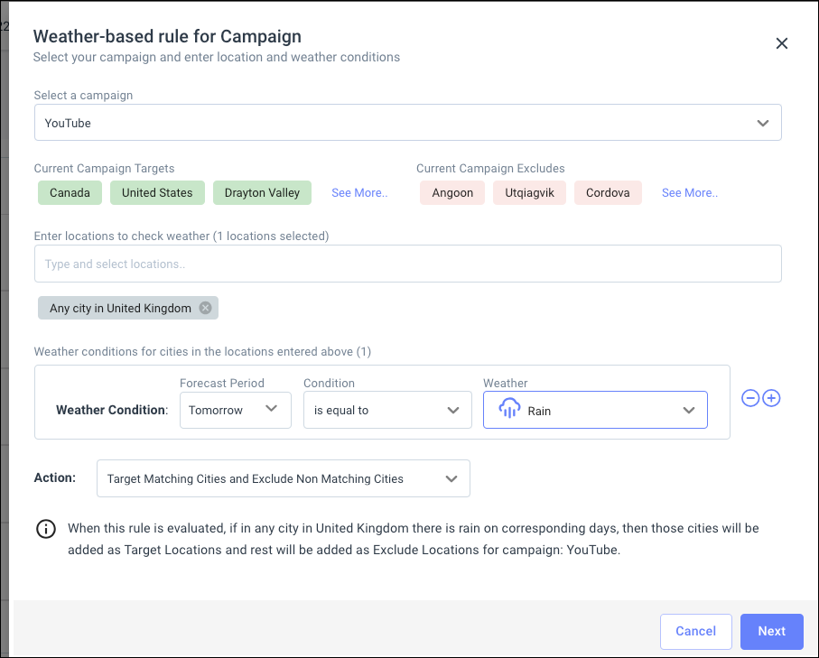 Optmyzr Weather-based Campaigns