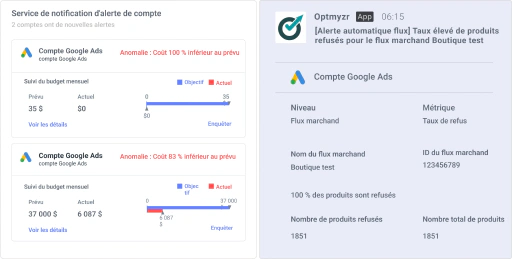 Recevez des alertes de compte là où vous passez votre temps.