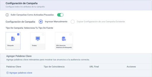 Créez des modèles évolutifs pour les campagnes, les annonces et les mots-clés.