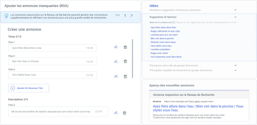 Rédigez et testez des textes publicitaires en quelques minutes.