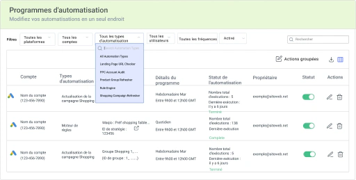 Automatisation pour vous aider à gérer plus de comptes et à augmenter vos revenus.