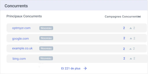 Repérez les concurrents ciblant les mêmes mots-clés et produits.