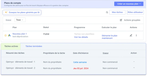 Gardez toute votre équipe sur la bonne voie avec des plans personnalisés.