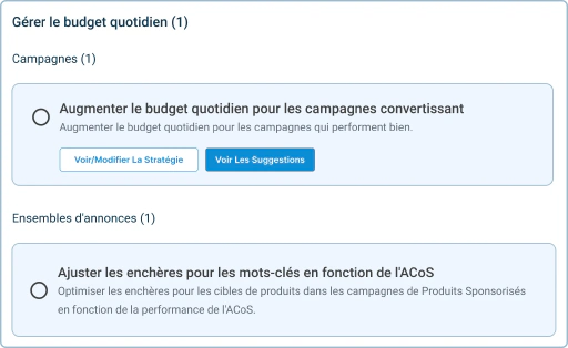 Augmentez le budget et la visibilité de vos meilleures campagnes.