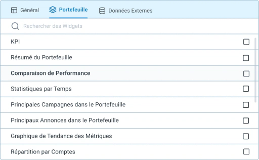 Créez des rapports au niveau du portefeuille qui correspondent à la structure de votre entreprise.