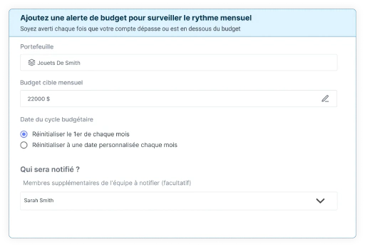 Recevez des alertes proactives pour les anomalies budgétaires.