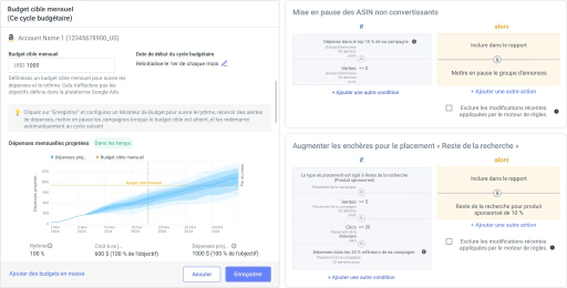 Gérez les comptes publicitaires Amazon à une échelle impossible à réaliser manuellement.