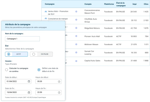 Gagnez des heures en appliquant des modifications sur plusieurs campagnes en quelques clics.