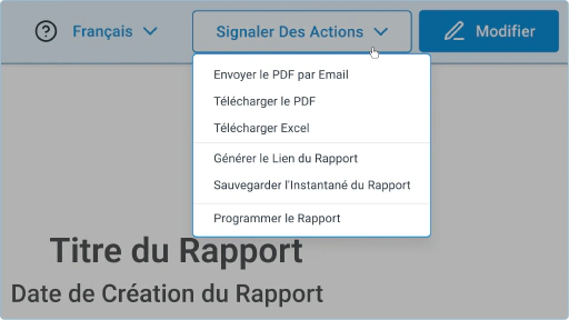 Envoyez des rapports prêts à être partagés aux clients. Pas de mise en forme, pas d'exportations manuelles.