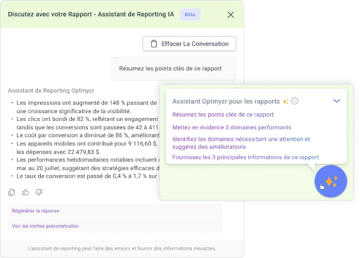 Transformez les données de performance en insights que les clients comprennent réellement.