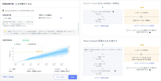 手作業では不可能な規模でAmazon広告アカウントを管理します。